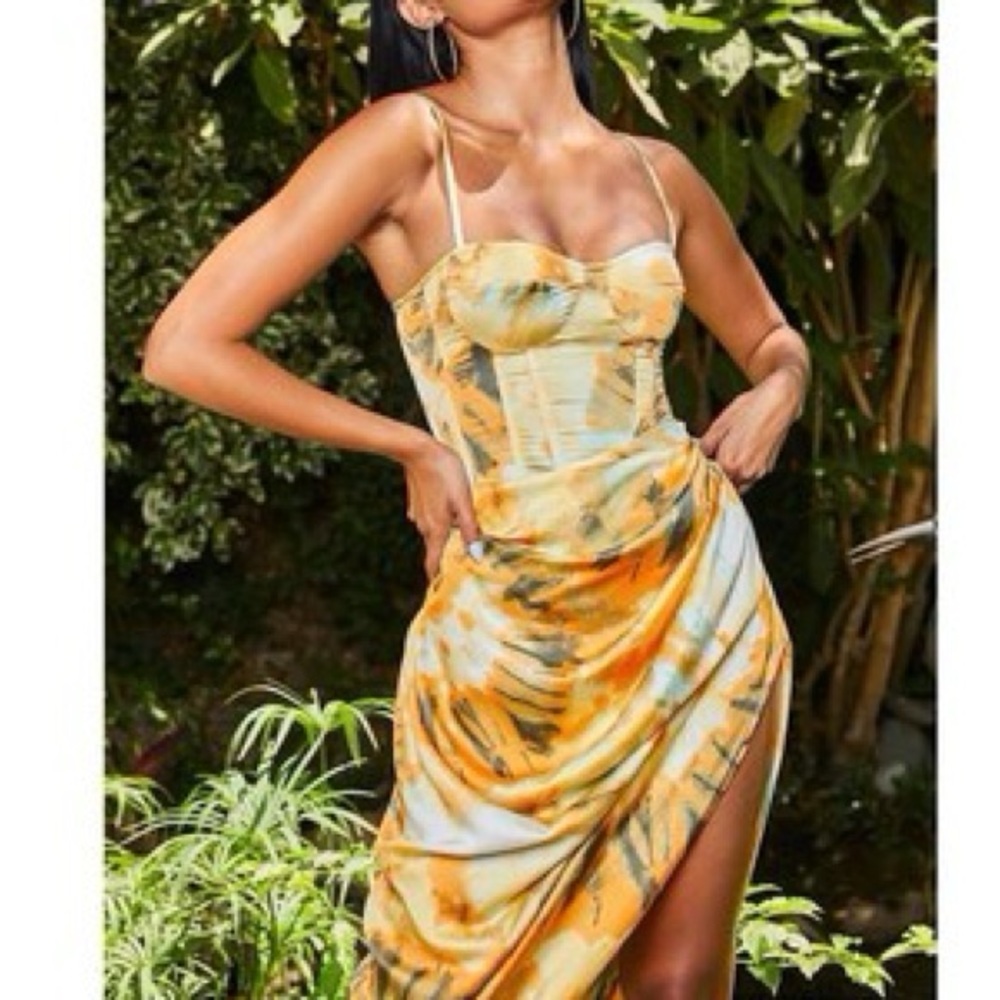 PrettyLittleThing Corset Top - Midi Skirt Set